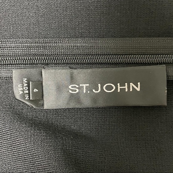 St. John Color Block V Neck Sleeveless Sheath - Picture 6 of 8